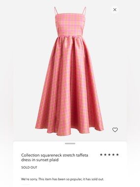 J. Crew Collection Squareneck Stretch Taffeta Dress Midi